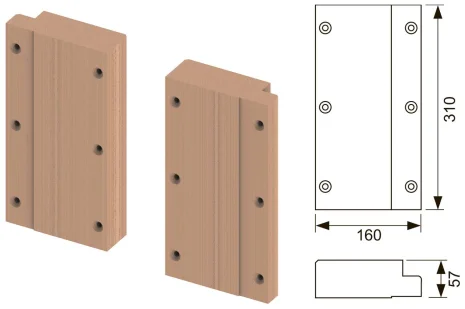 Деревянные пластины TECEprofil для крепления поручней безопасности