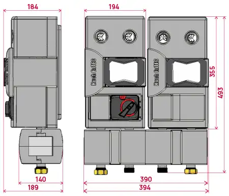 Габаритные размеры ECO2 MINI DN20