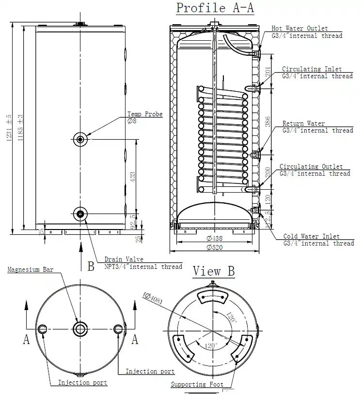 Конструкция водонагревателей Protherm PFE R