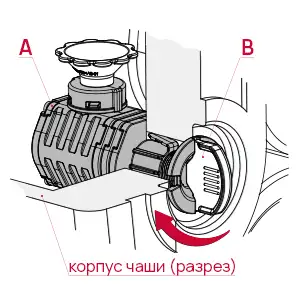 TECEspring Pro. Монтаж. 2. Вставляем в керамику и закручиваем ключом В