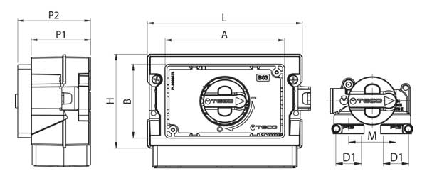 Коллектор K4.1. Одинарное отключение. Размеры